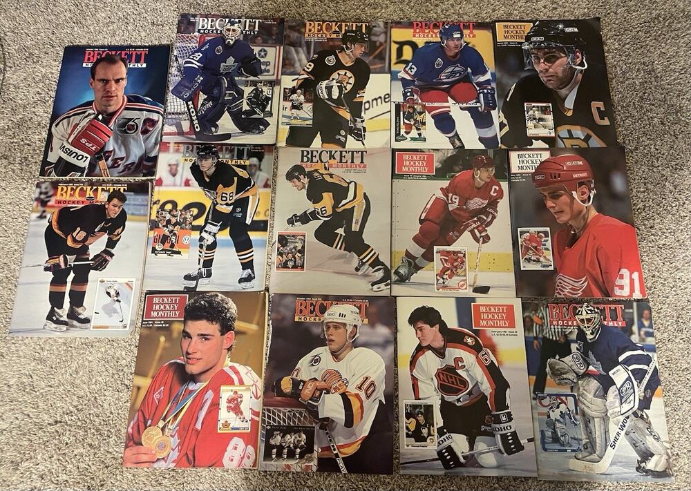 Lot of 14 Beckett Card Magazines Hockey 1991-1993 Sports